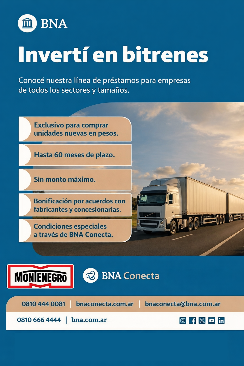 Bitren Montenegro 0km financiado por HNOS. MACHADO en Córdoba – Tasa 0% TNA